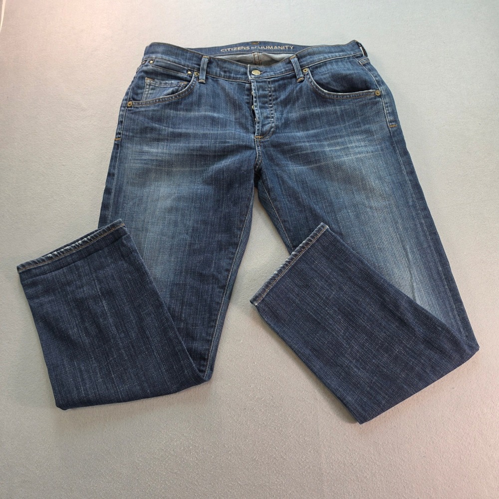 Citizens of Humanity Sid Straight Leg Jeans Button Fly Dark Wash Women's 28